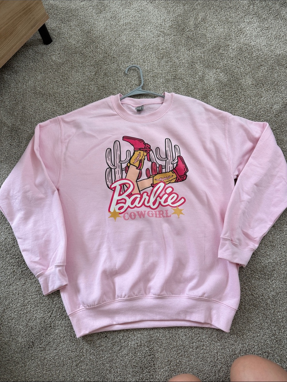 Barbie Pink Cowgirl Graphic Crewneck Sweatshirt